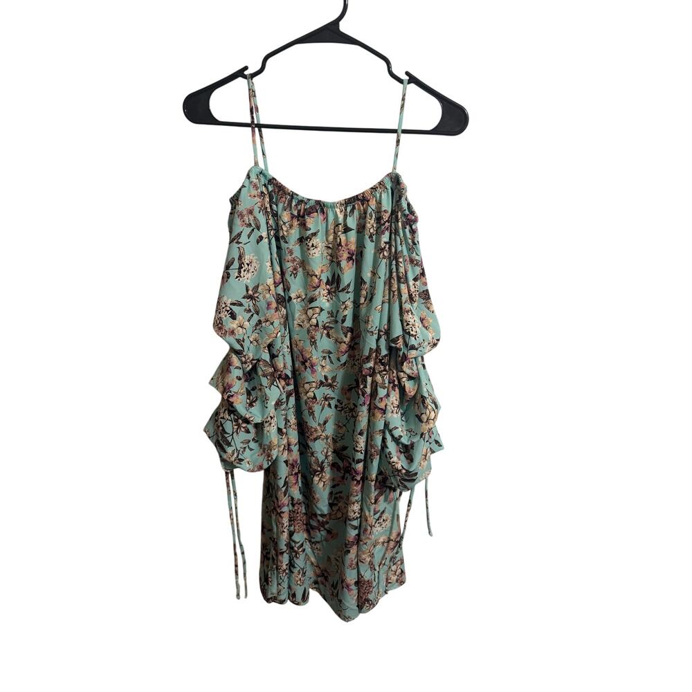 Easel Women's Cold Shoulder Blue Floral Spring Dress NWT - Picture 2 of 8